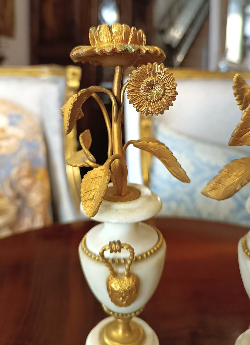 COPPIA DI CANDELIERI NEOCLASSICI FINE DEL XVIII SECOLO -photo-2
