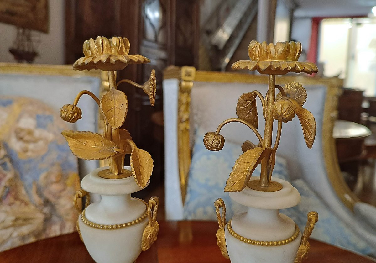 COPPIA DI CANDELIERI NEOCLASSICI FINE DEL XVIII SECOLO -photo-7