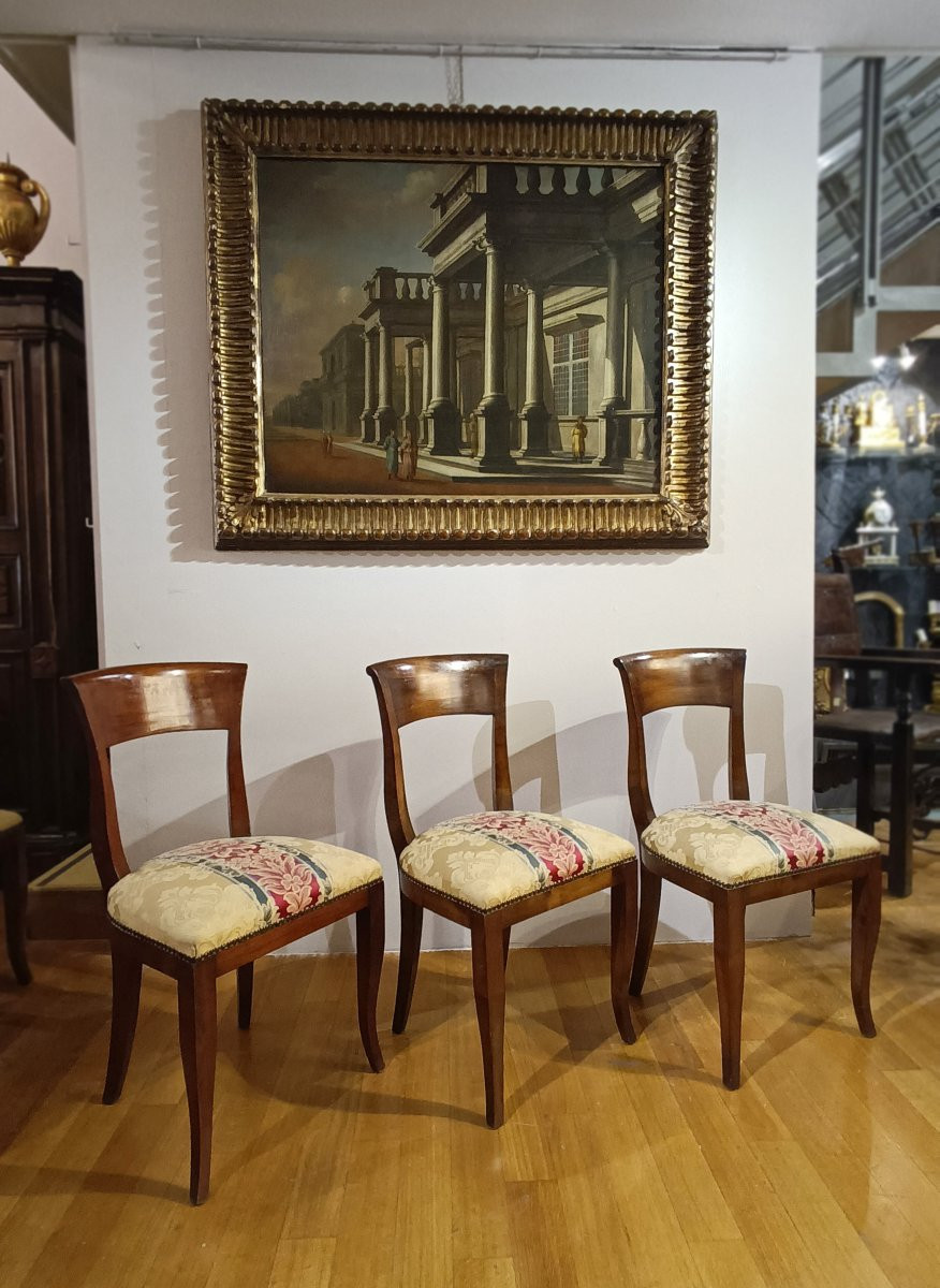 SEI SEDIE DIRETTORIO IN NOCE FINE DEL XVIII SECOLO -photo-3