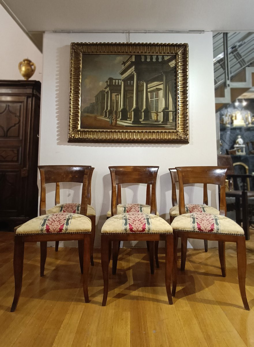 SEI SEDIE DIRETTORIO IN NOCE FINE DEL XVIII SECOLO -photo-6