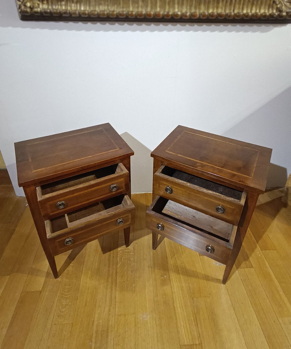 COPPIA DI COMODINI IN STILE NEOCLASSICO PRIMA META’ DEL XIX SECOLO-photo-1