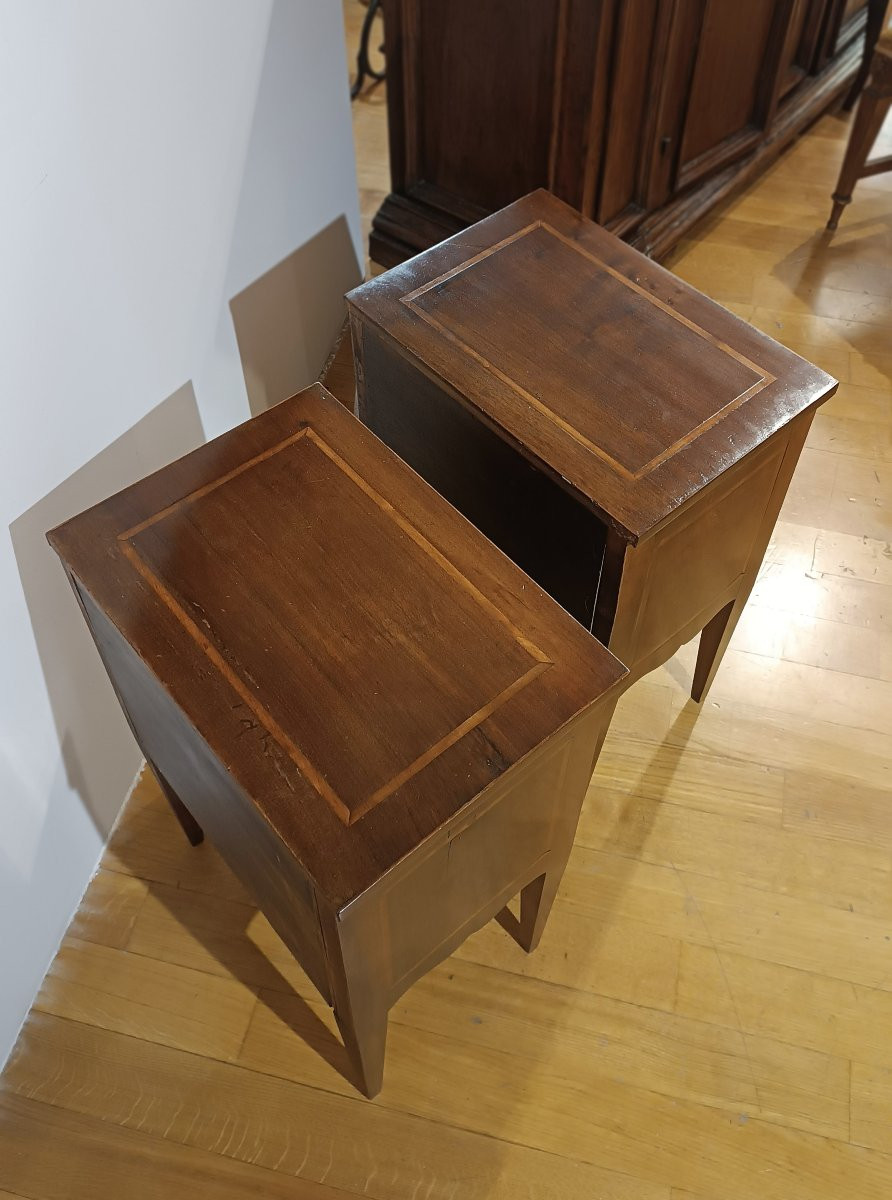 COPPIA DI COMODINI IN STILE NEOCLASSICO PRIMA META’ DEL XIX SECOLO-photo-3