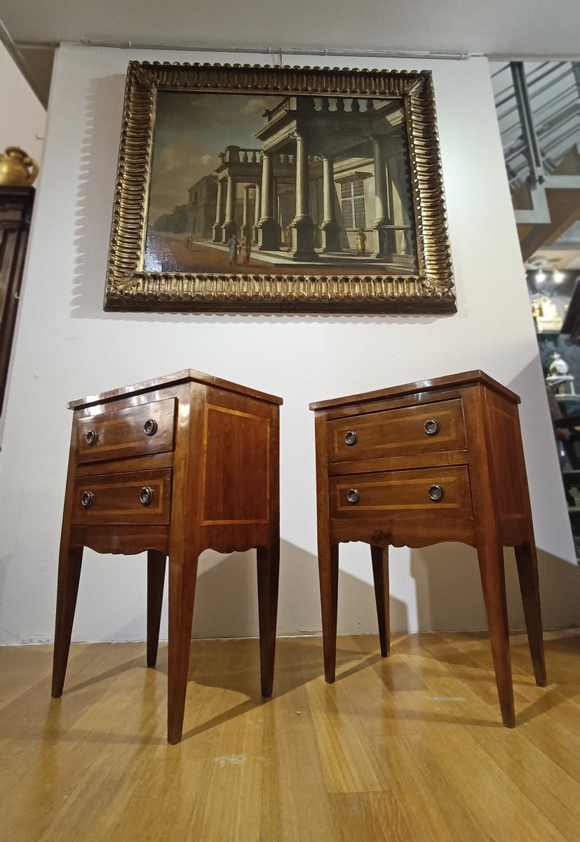 COPPIA DI COMODINI IN STILE NEOCLASSICO PRIMA META’ DEL XIX SECOLO-photo-8