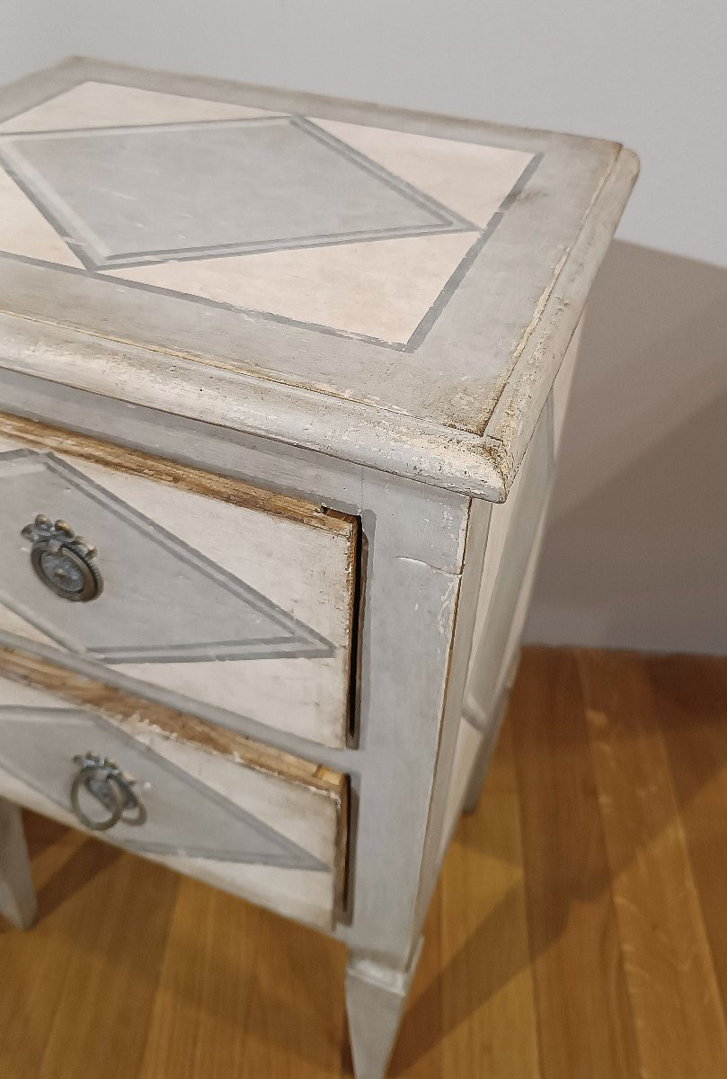COPPIA DI COMODINI NEOCLASSICI DIPINTI INIZI XIX SECOLO-photo-1