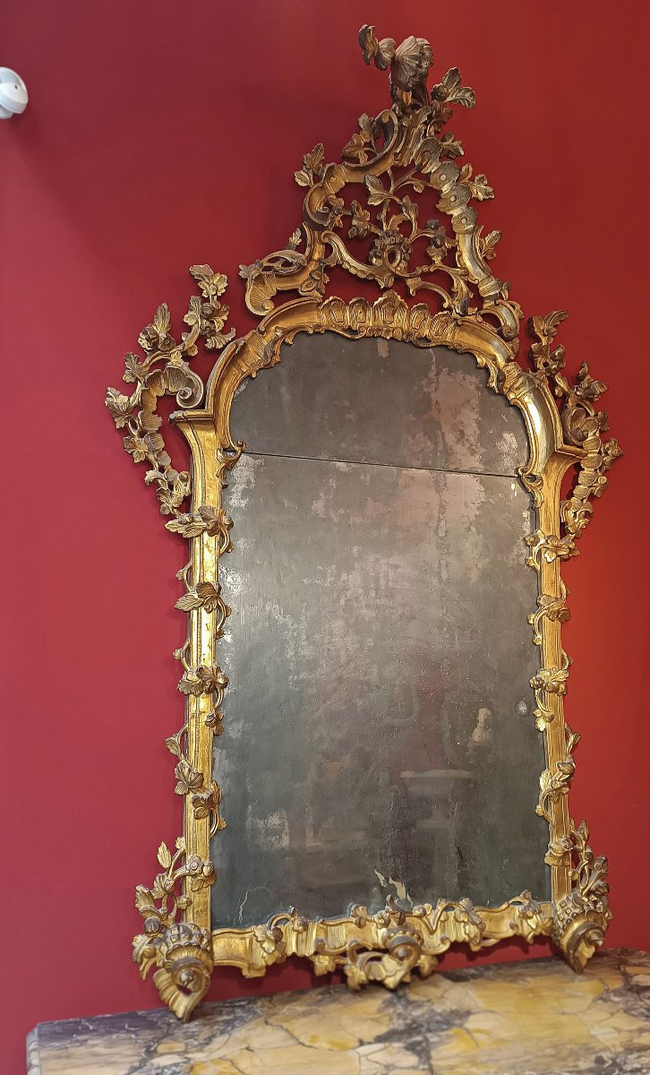SPECCHIERA LUIGI XV DORATA META’ XVIII SECOLO -photo-2