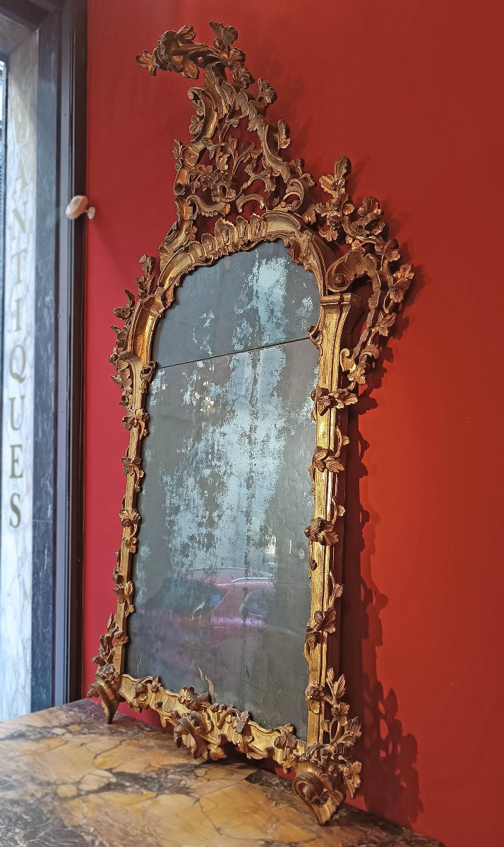 SPECCHIERA LUIGI XV DORATA META’ XVIII SECOLO -photo-3