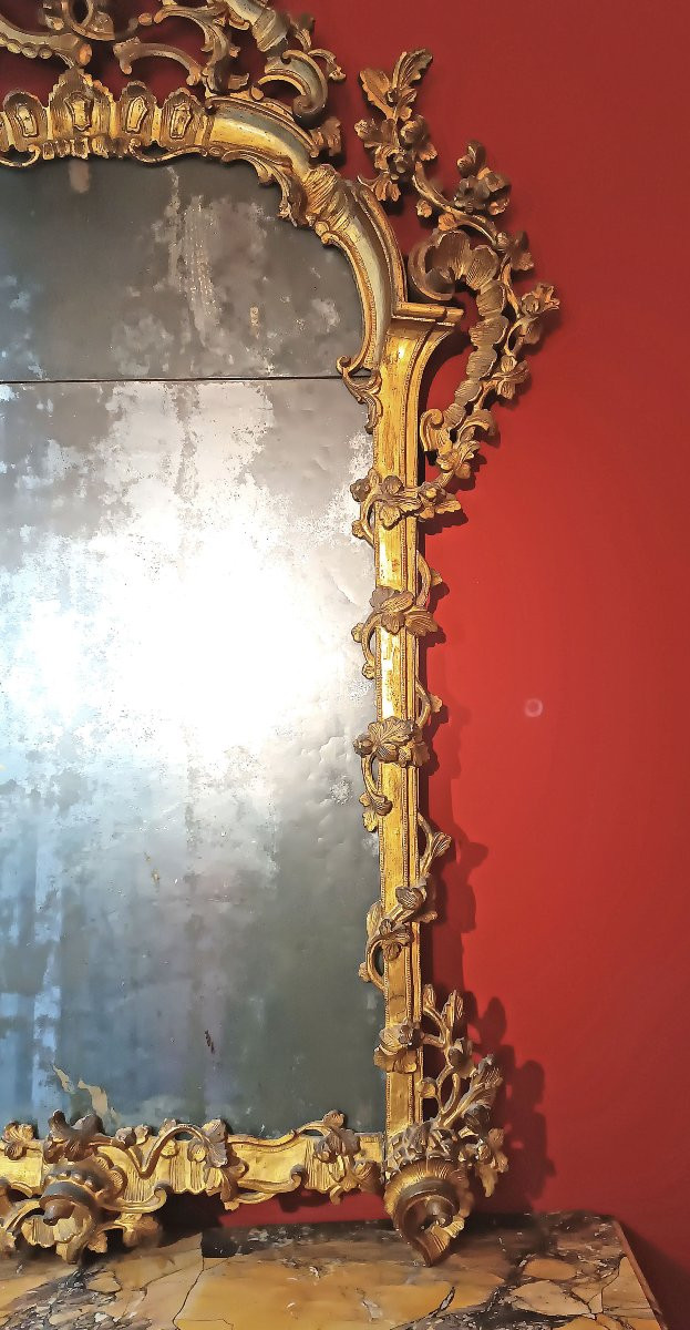 SPECCHIERA LUIGI XV DORATA META’ XVIII SECOLO -photo-2