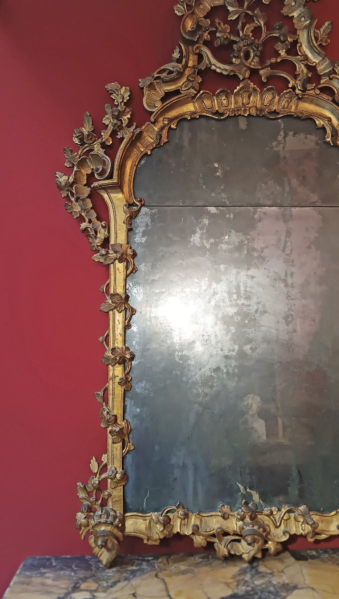 SPECCHIERA LUIGI XV DORATA META’ XVIII SECOLO -photo-3