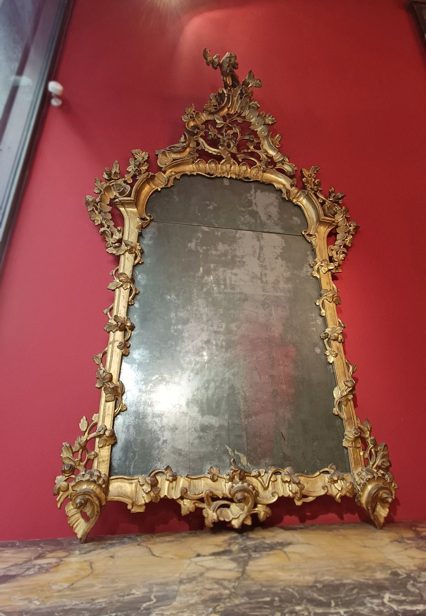 SPECCHIERA LUIGI XV DORATA META’ XVIII SECOLO -photo-6