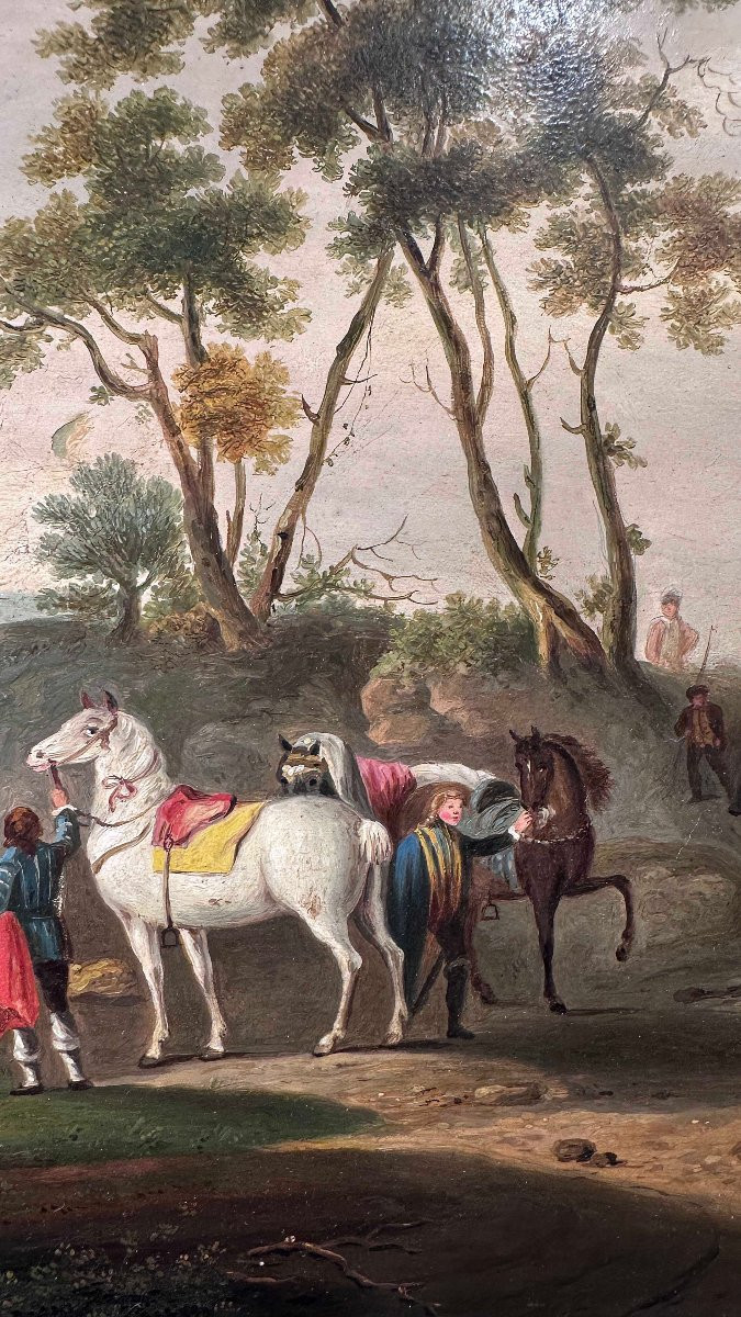 DIPINTO CON SCENA CAMPESTRE PRIMI DEL XIX SECOLO-photo-1