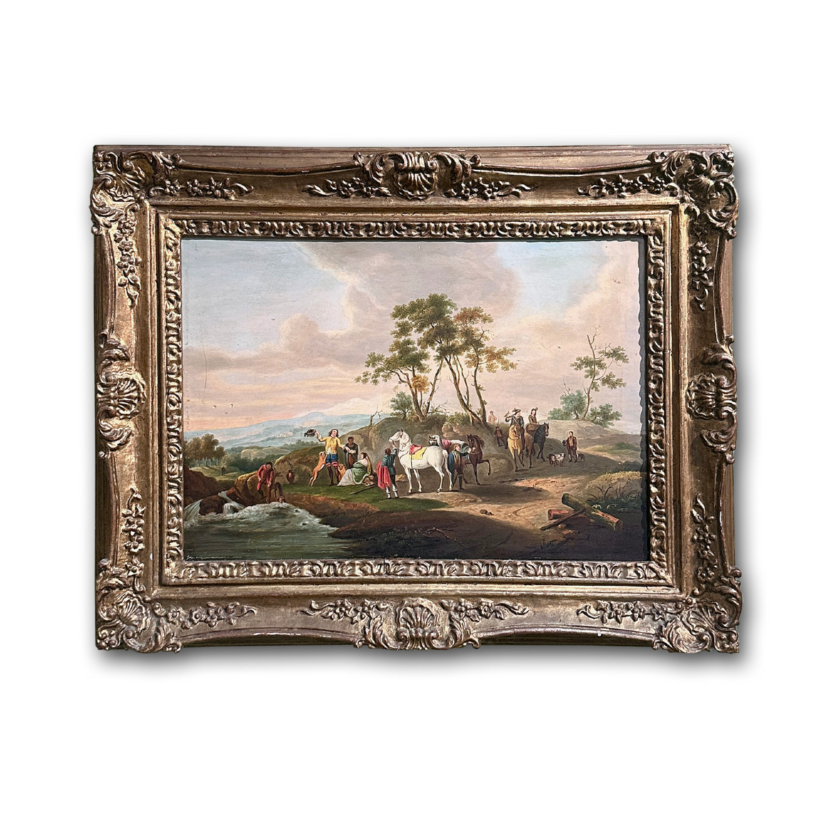 DIPINTO CON SCENA CAMPESTRE PRIMI DEL XIX SECOLO