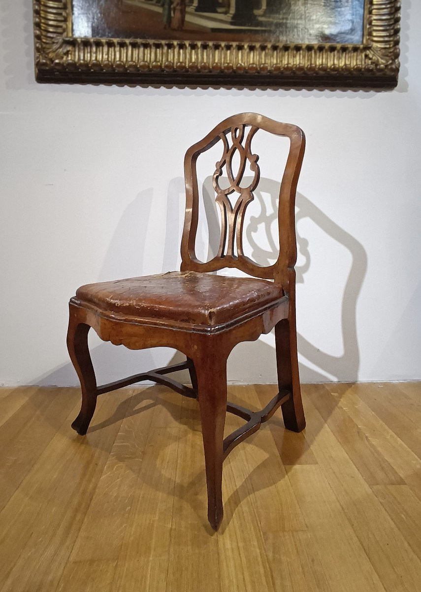 SET DI DIECI SEDIE LUIGI XV IN NOCE META’ XVIII SECOLO-photo-2