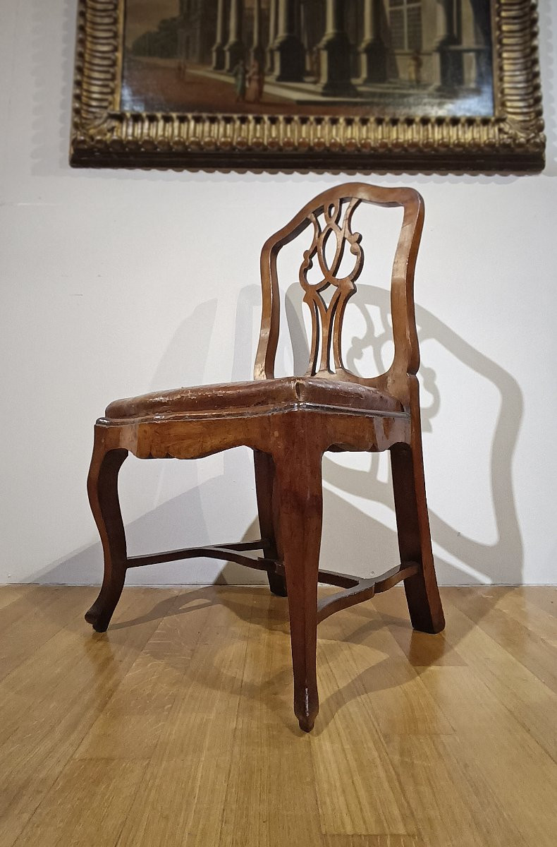 SET DI DIECI SEDIE LUIGI XV IN NOCE META’ XVIII SECOLO-photo-3