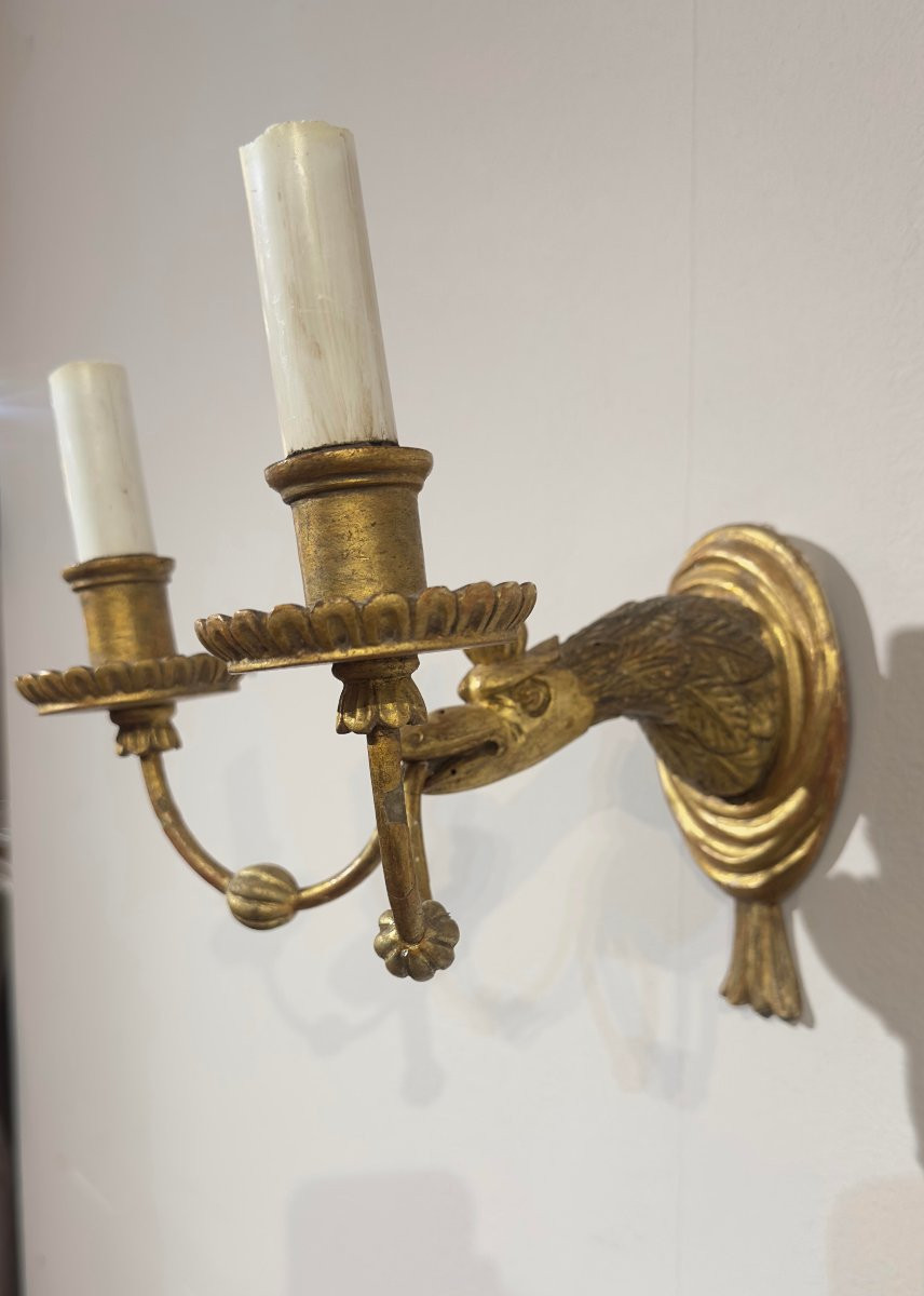 COPPIA DI APPLIQUES IN LEGNO DORATO SECONDA META’ XIX SECOLO-photo-3