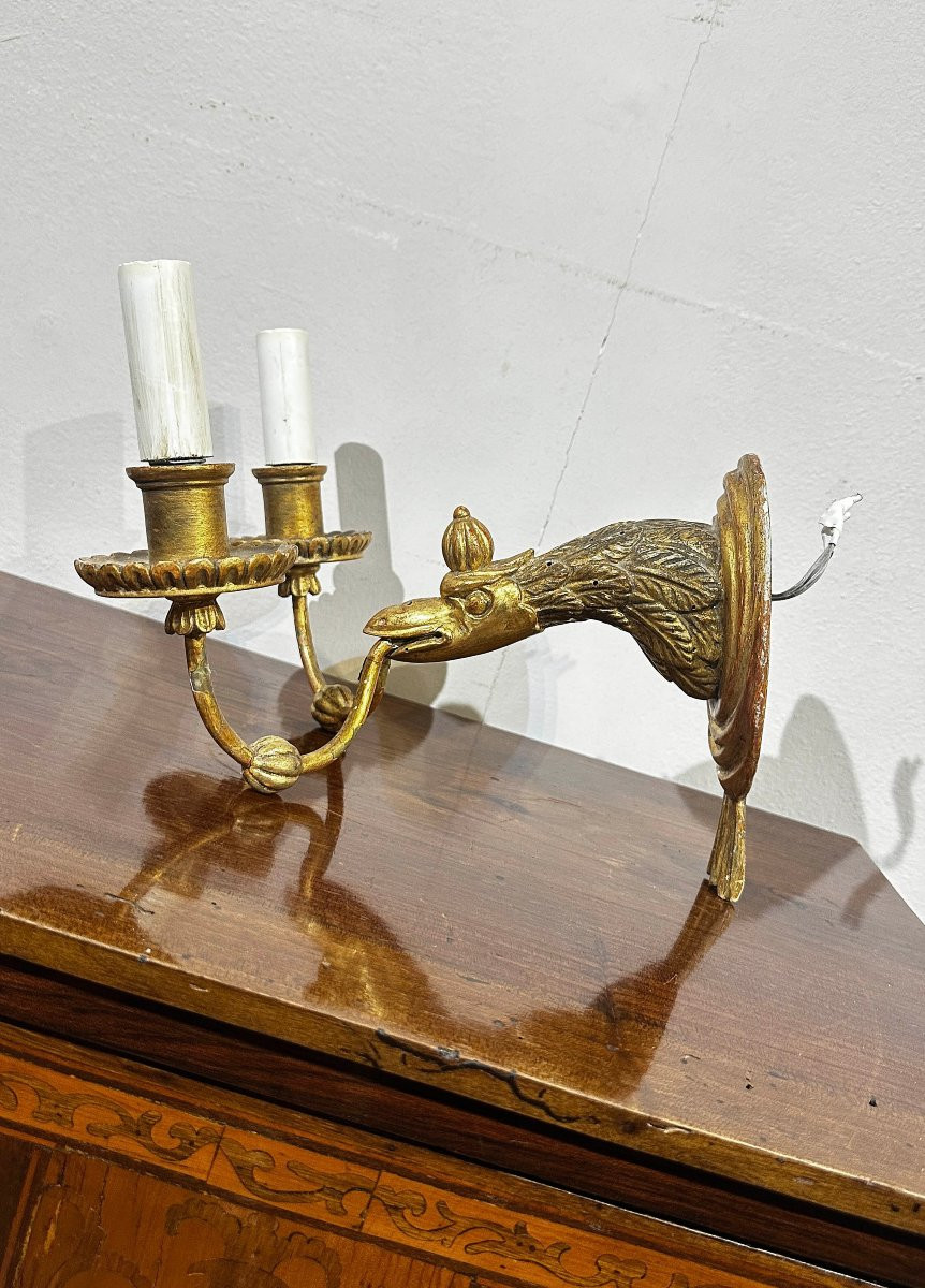 COPPIA DI APPLIQUES IN LEGNO DORATO SECONDA META’ XIX SECOLO-photo-4