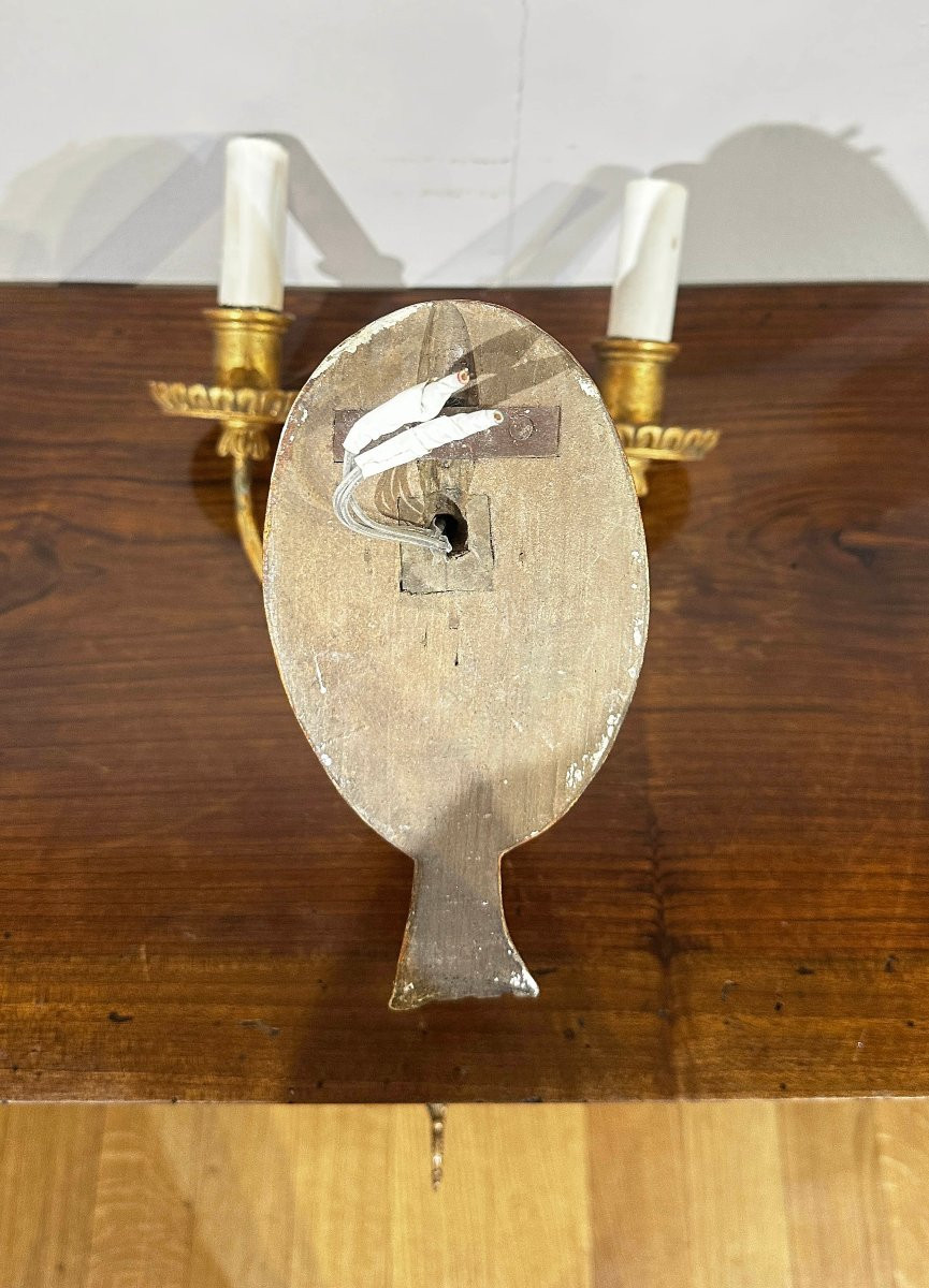 COPPIA DI APPLIQUES IN LEGNO DORATO SECONDA META’ XIX SECOLO-photo-5