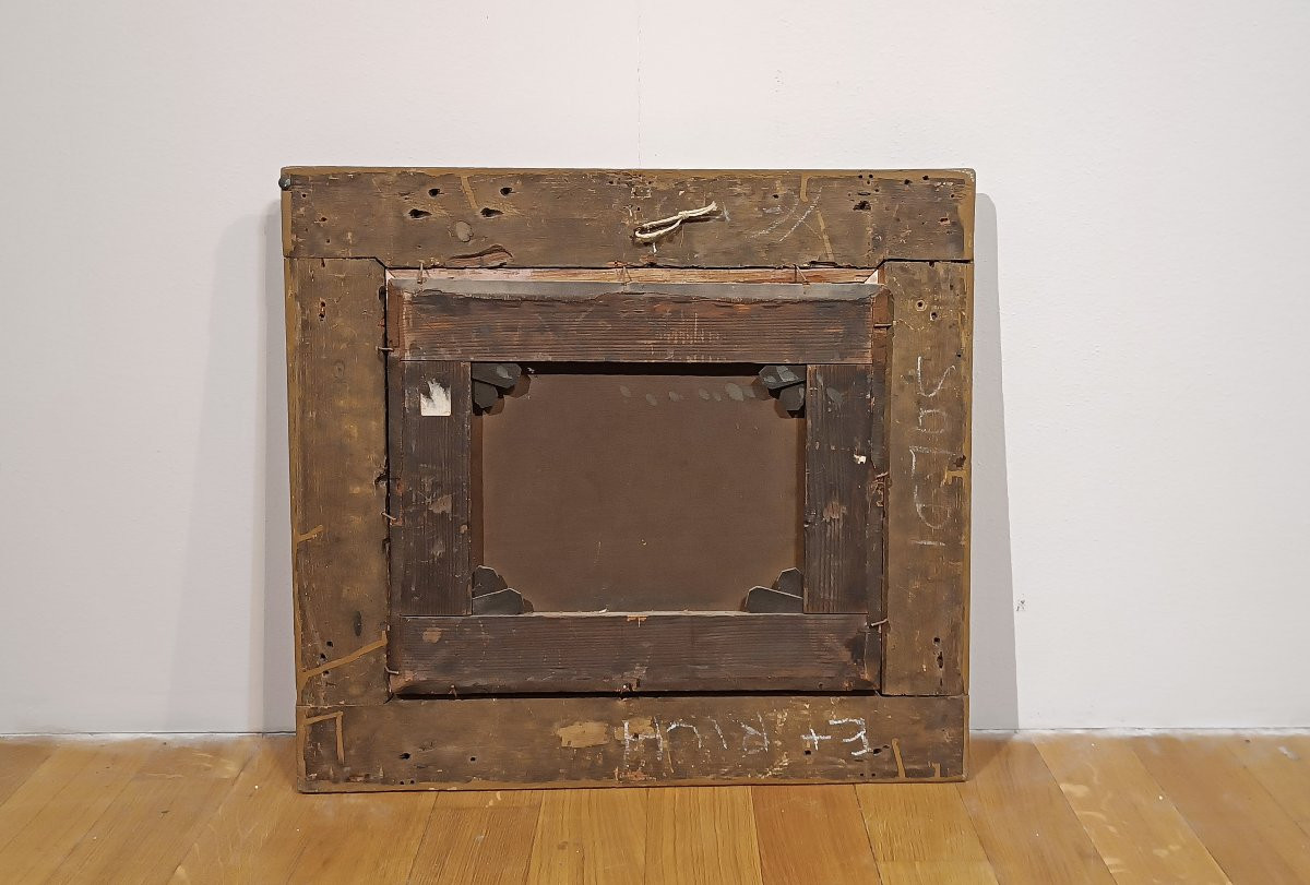 DIPINTO CON SCENA DI CACCIA META’ XVIII SECOLO -photo-6