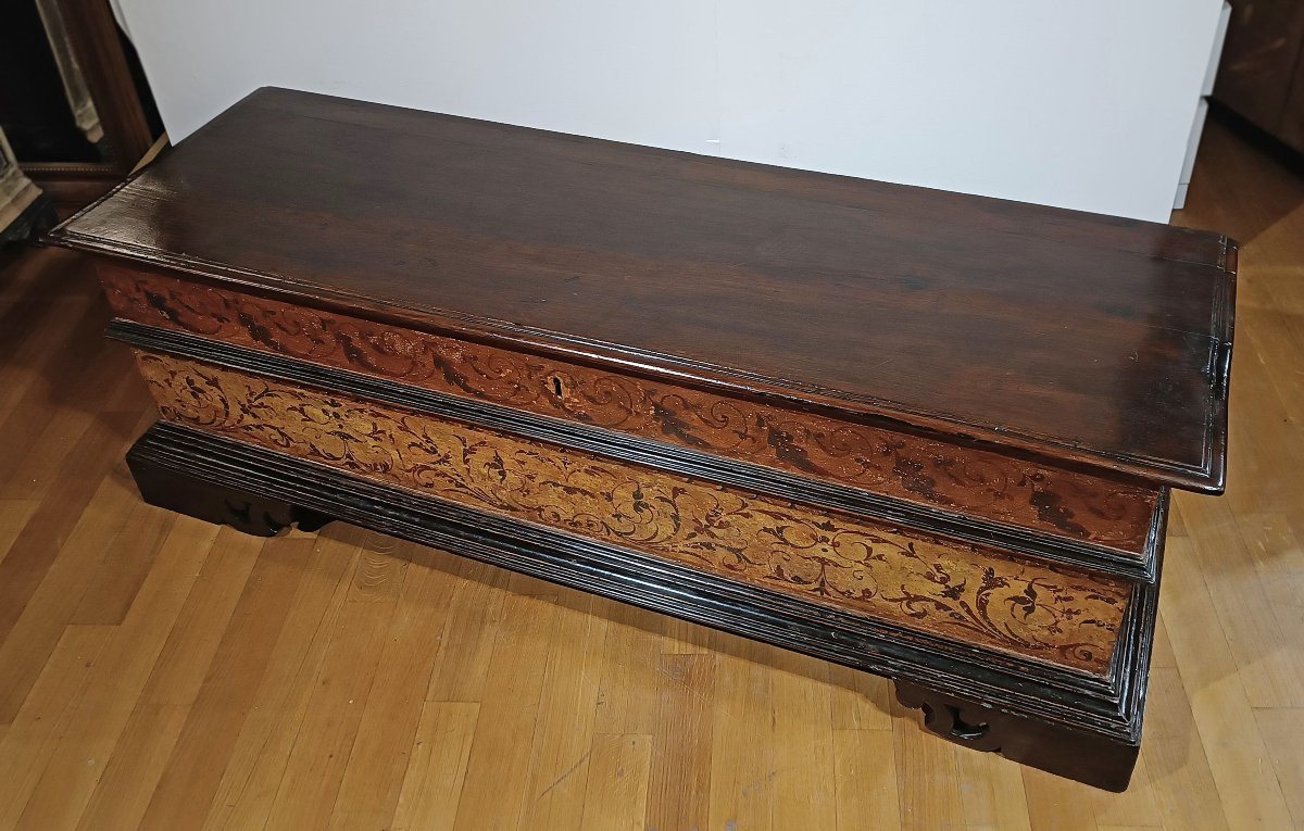 CASSAPANCA IN NOCE DIPINTO PRIMI DEL XVII SECOLO -photo-2