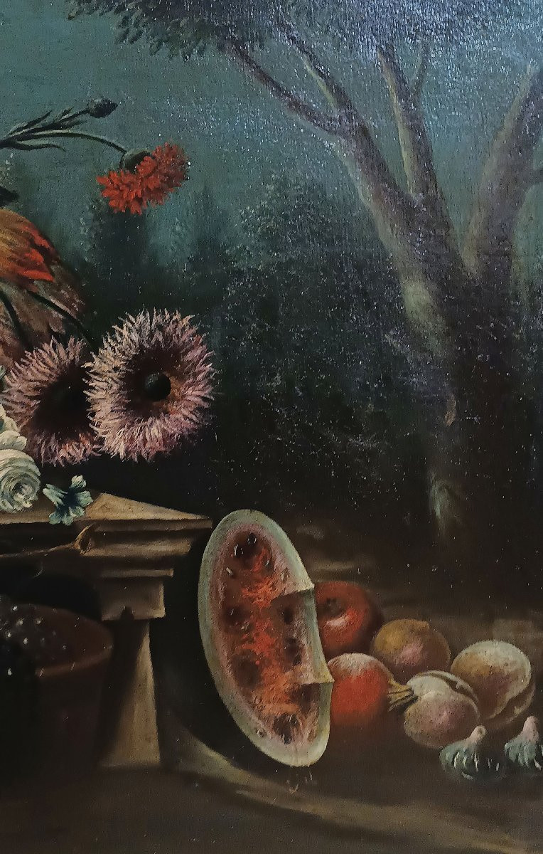 COPPIA DI DIPINTI CON NATURE MORTE FINE XVII SECOLO-photo-2