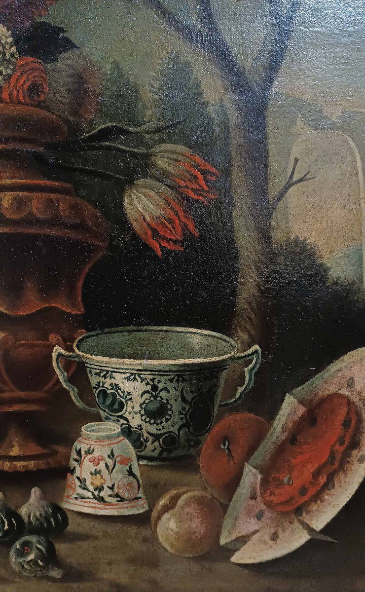 COPPIA DI DIPINTI CON NATURE MORTE FINE XVII SECOLO-photo-4