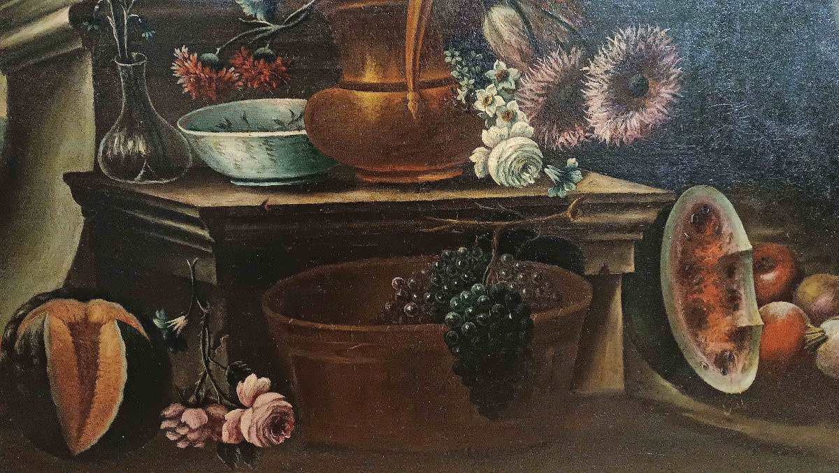 COPPIA DI DIPINTI CON NATURE MORTE FINE XVII SECOLO-photo-7