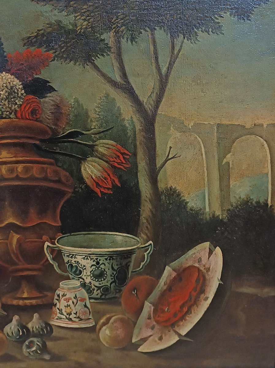 COPPIA DI DIPINTI CON NATURE MORTE FINE XVII SECOLO-photo-8