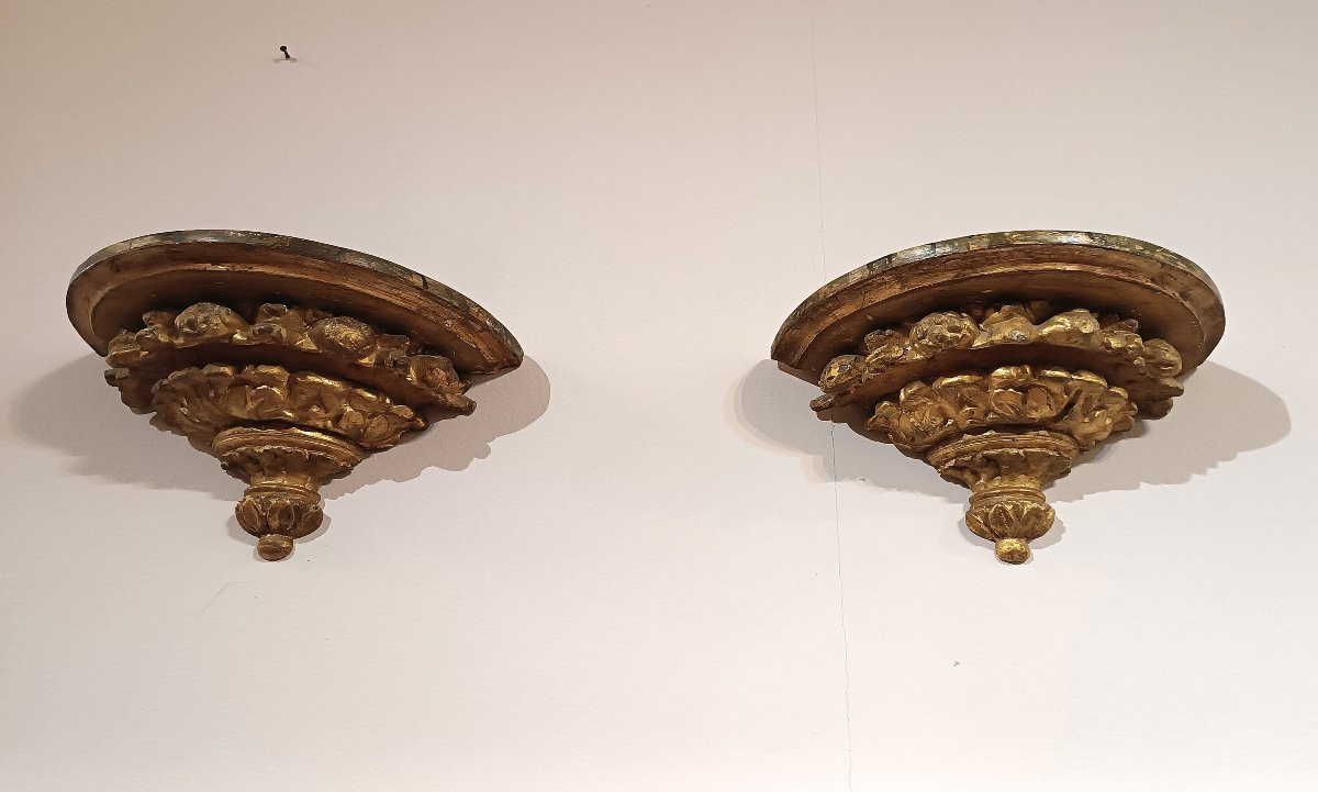 COPPIA DI MENSOLE NEOCLASSICHE FINE XVIII SECOLO -photo-2