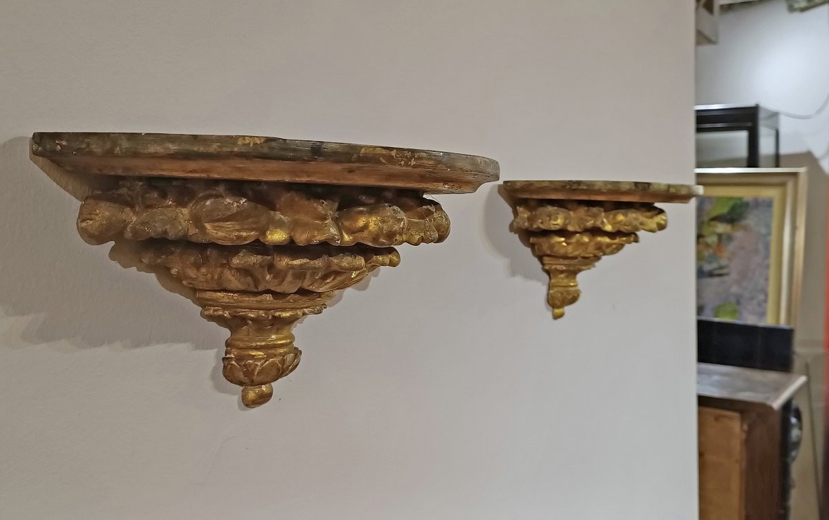 COPPIA DI MENSOLE NEOCLASSICHE FINE XVIII SECOLO -photo-3