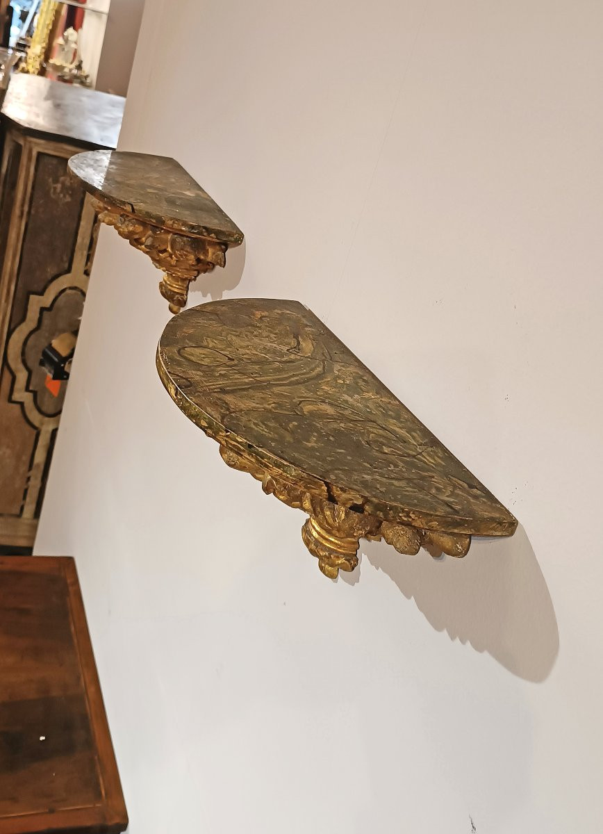 COPPIA DI MENSOLE NEOCLASSICHE FINE XVIII SECOLO -photo-1