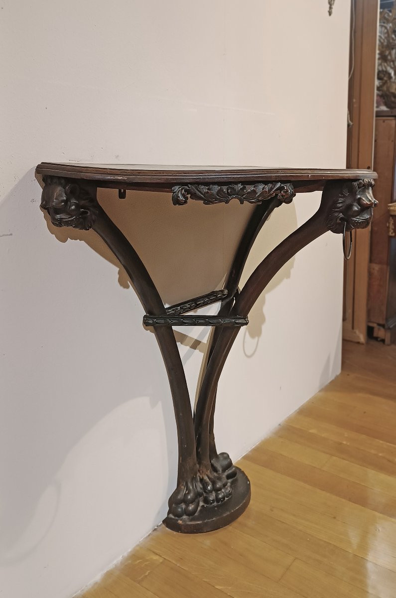 CONSOLLE IN NOCE MASSELLO SECONDA META’ XVIII SECOLO -photo-3