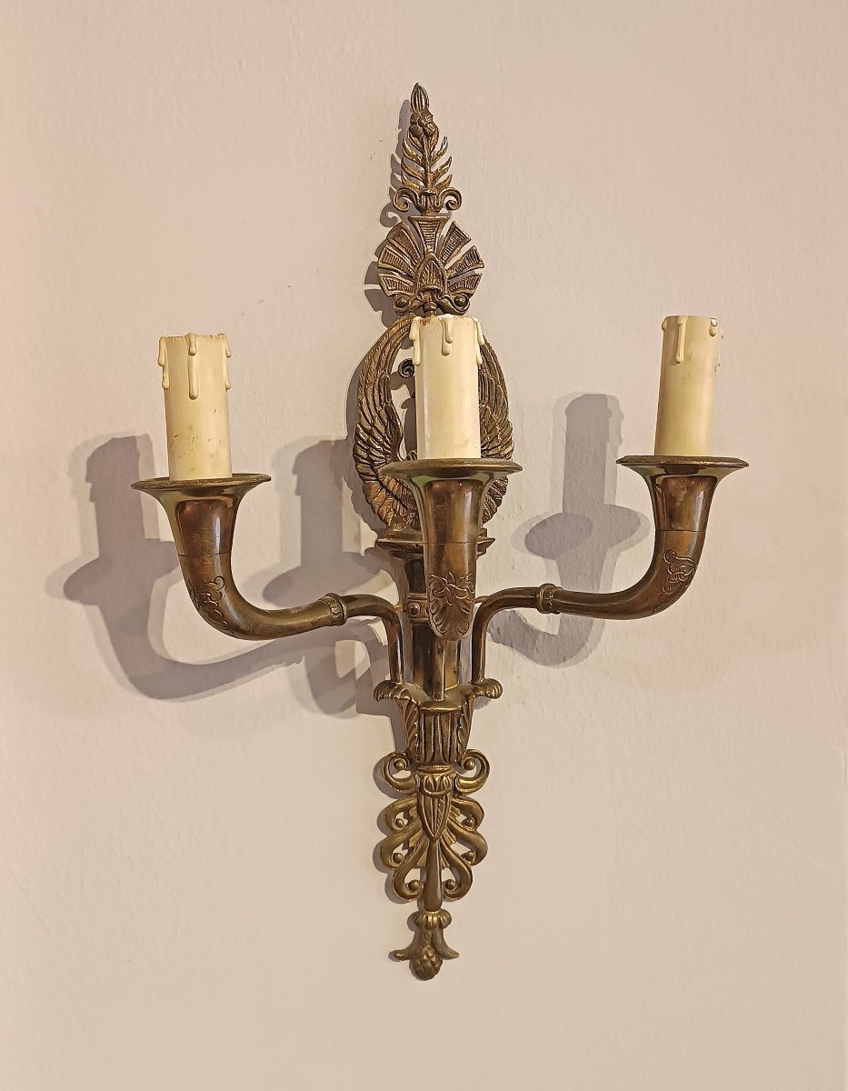 COPPIA DI APPLIQUES IN BRONZO DORATO META’ XIX SECOLO -photo-7