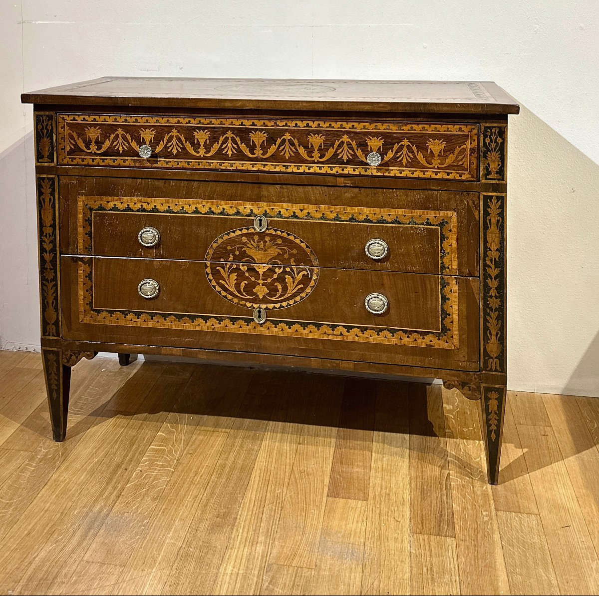 CASSETTONE NEOCLASSICO INTARSIATO DELLA FINE DEL XVIII SECOLO -photo-6