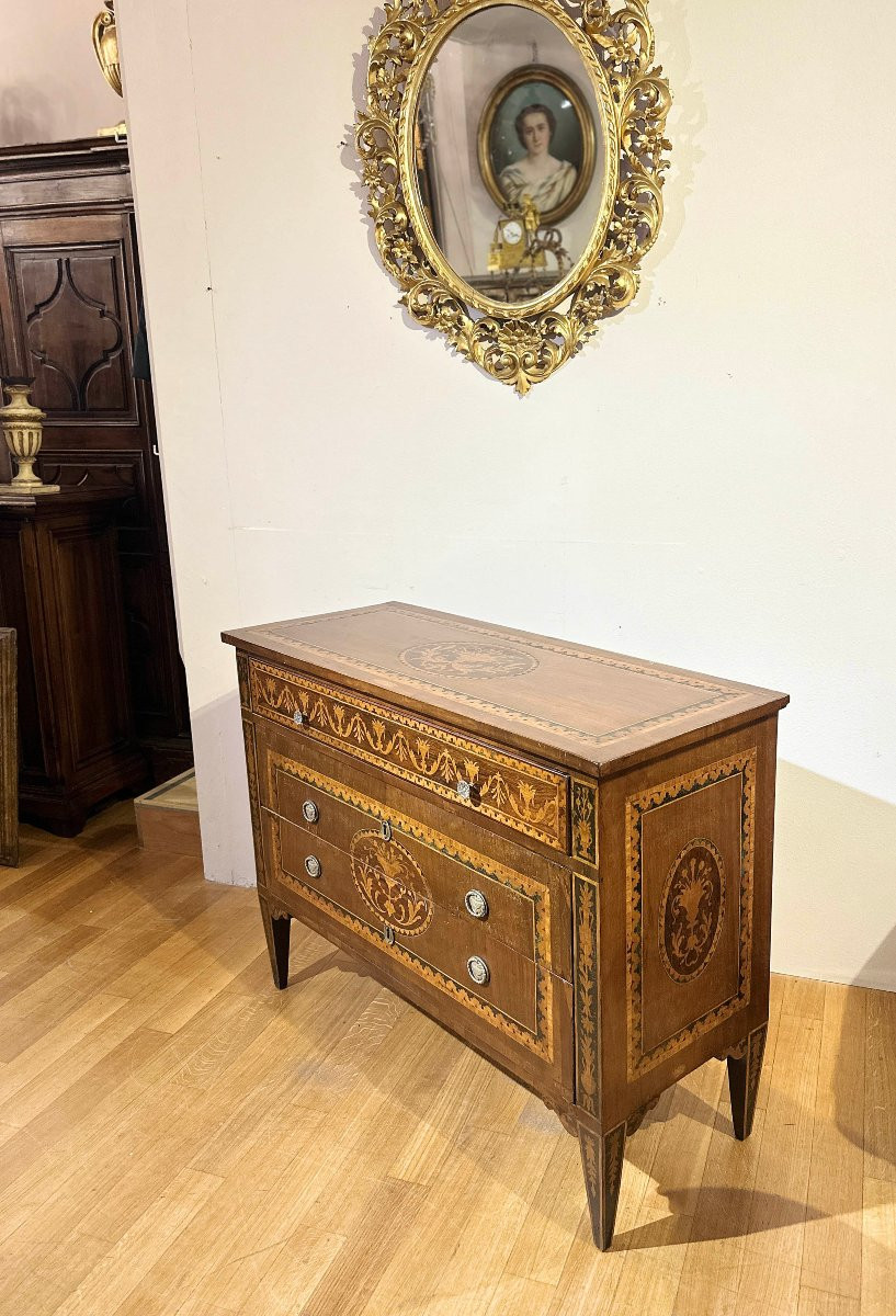 CASSETTONE NEOCLASSICO INTARSIATO DELLA FINE DEL XVIII SECOLO -photo-7