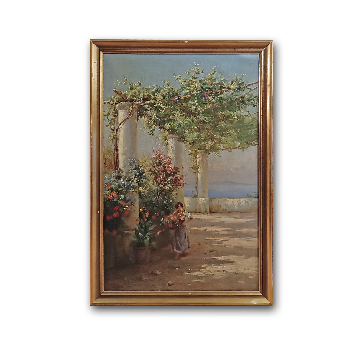 DIPINTO CON SCORCIO NAPOLETANO PRIMA META’ XIX SECOLO