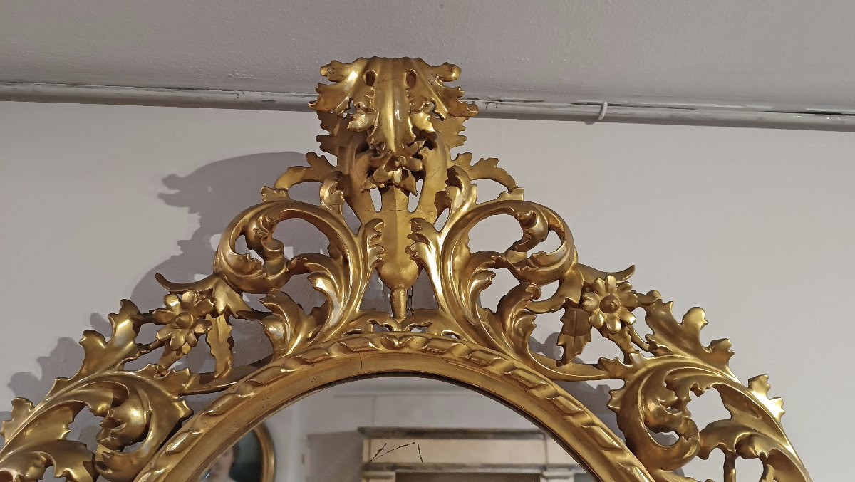 SPECCHIERA DORATA OVALE SECONDA META’ XIX SECOLO -photo-1