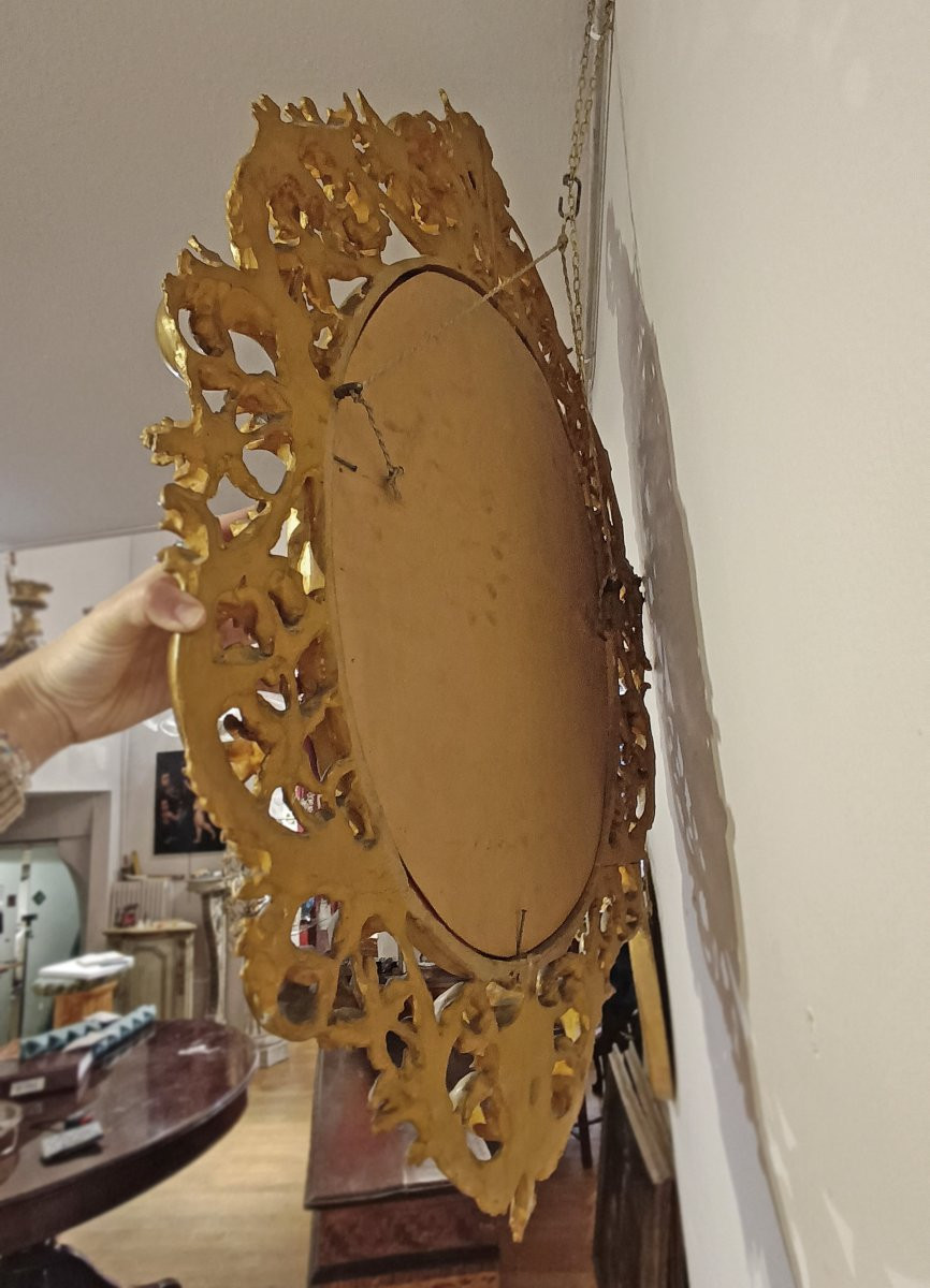 SPECCHIERA DORATA OVALE SECONDA META’ XIX SECOLO -photo-6