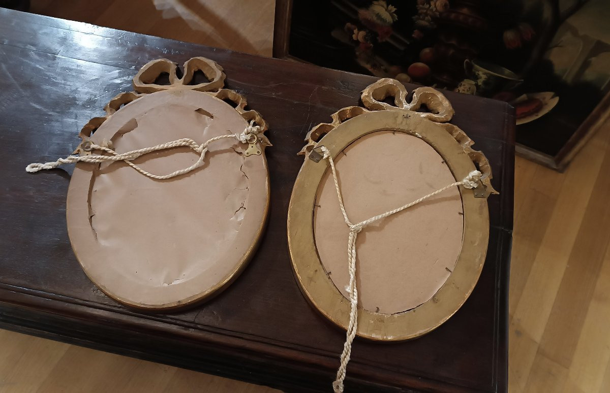 COPPIA DI DIPINTI PASTELLO OVALI FINE XIX SECOLO -photo-6