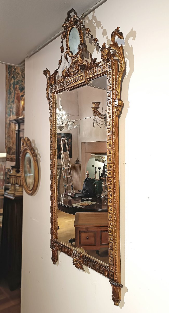 SPECCHIERA NEOCLASSICA DORATA FINE XVIII SECOLO -photo-2