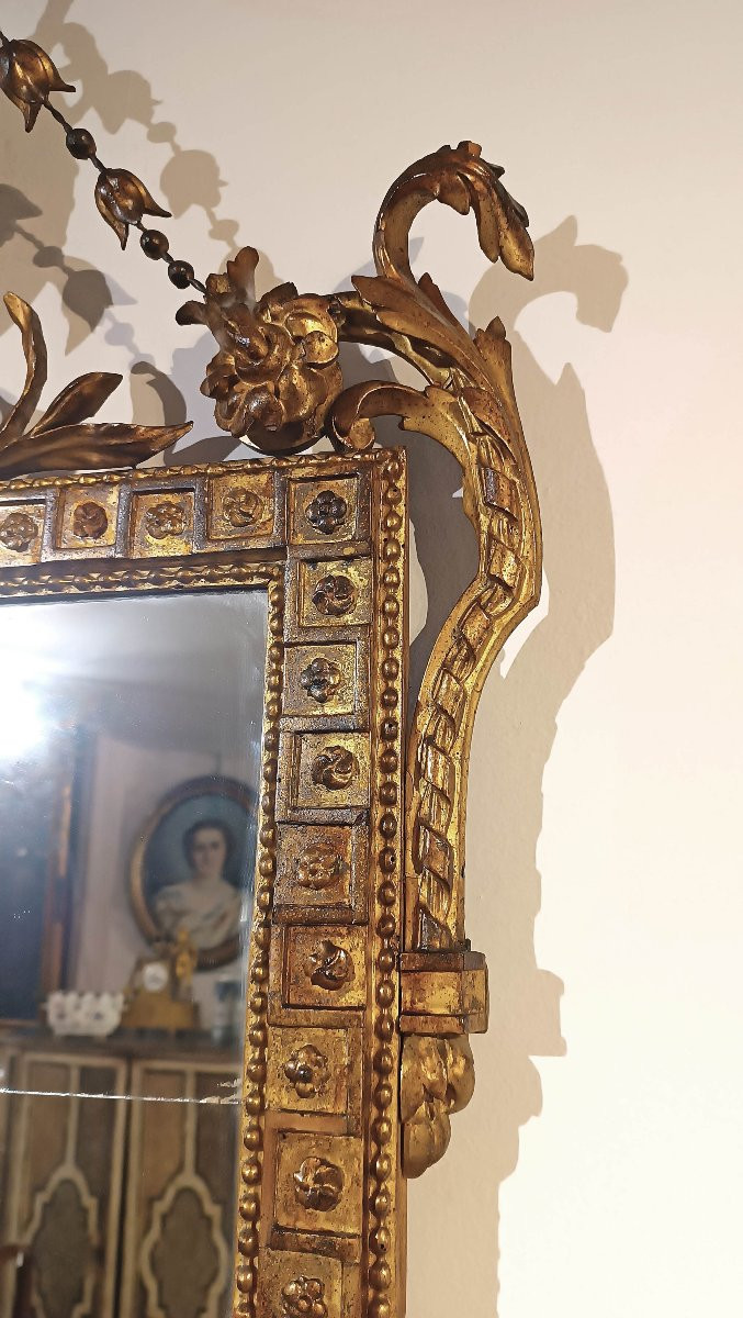 SPECCHIERA NEOCLASSICA DORATA FINE XVIII SECOLO -photo-2