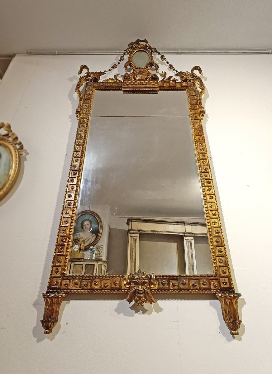 SPECCHIERA NEOCLASSICA DORATA FINE XVIII SECOLO -photo-6