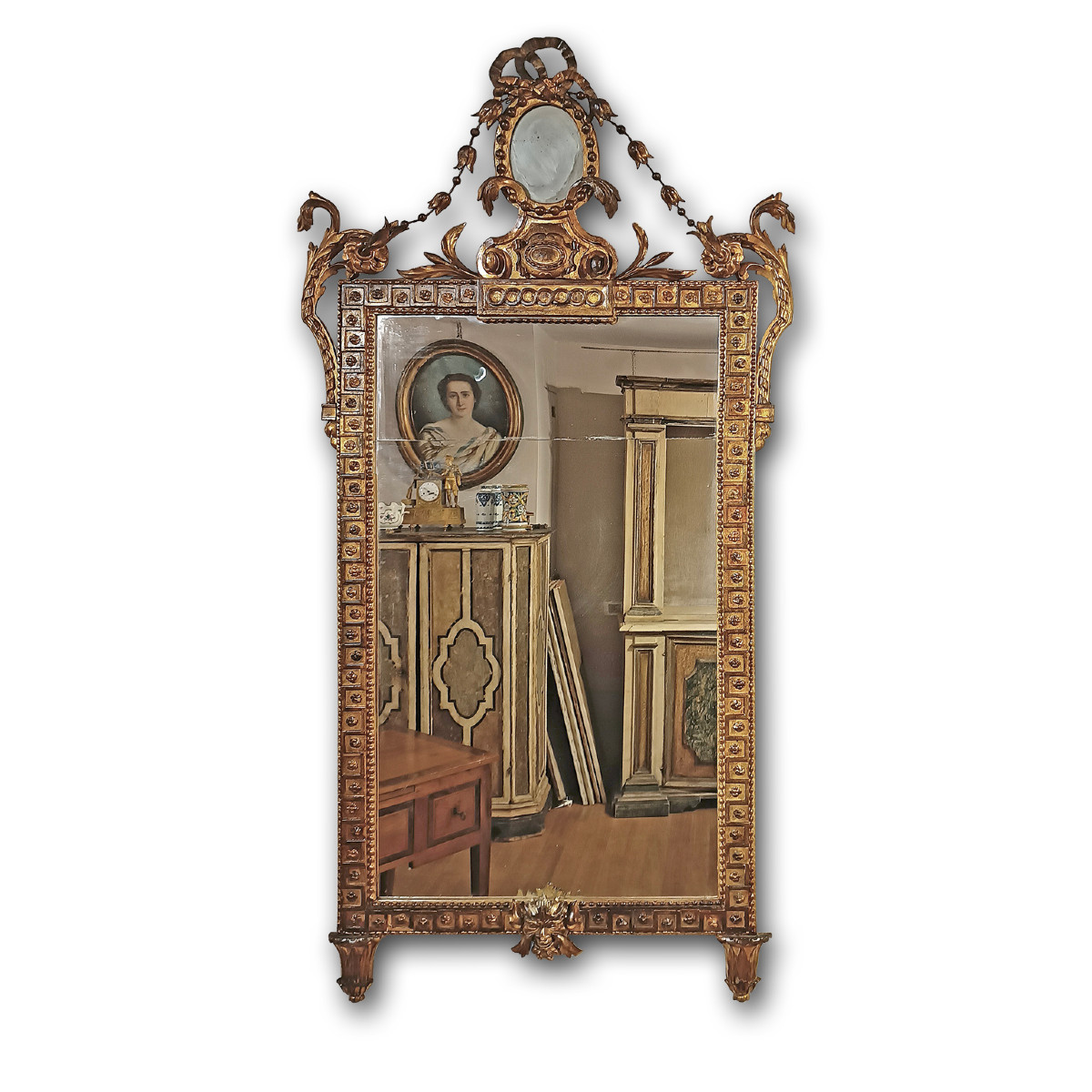 SPECCHIERA NEOCLASSICA DORATA FINE XVIII SECOLO 