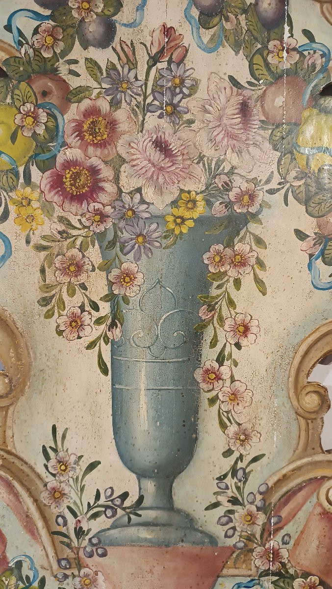 COPPIA DI PANELLI DIPINTI META’ XIX SECOLO -photo-4