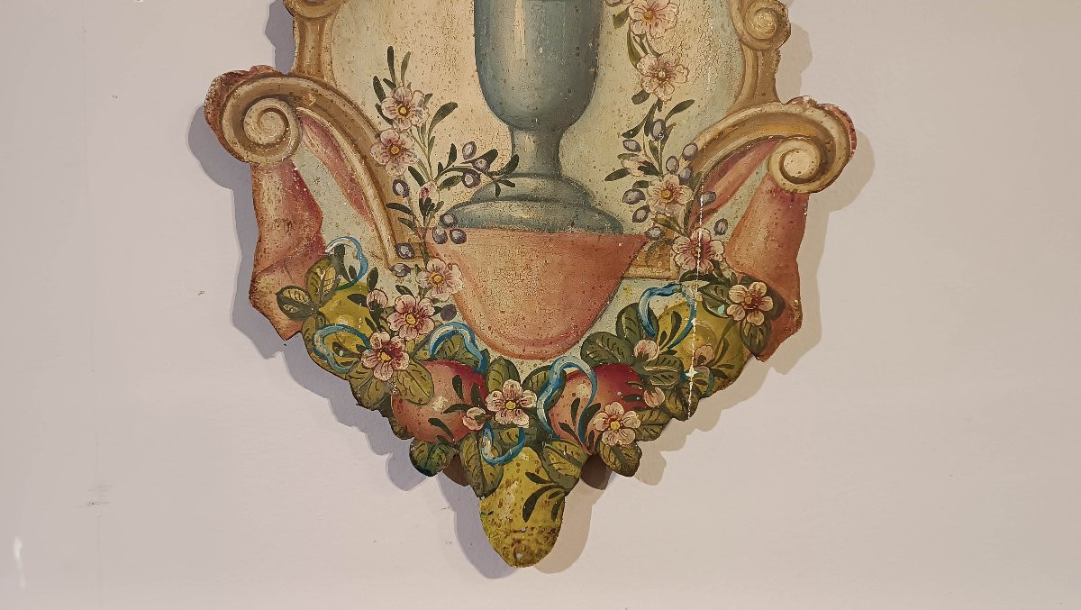 COPPIA DI PANELLI DIPINTI META’ XIX SECOLO -photo-5