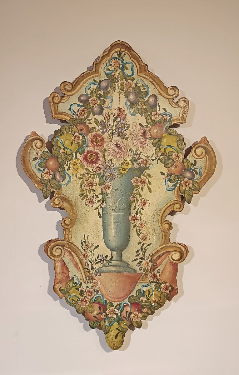 COPPIA DI PANELLI DIPINTI META’ XIX SECOLO -photo-8