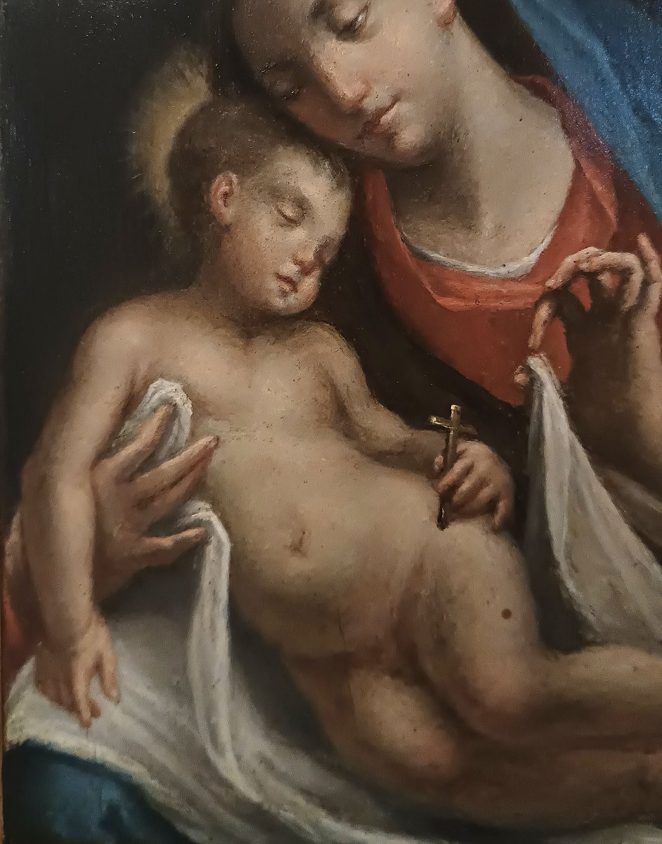 DIPINTO CON MADONNA E BAMBINO FINE XVIII SECOLO -photo-2