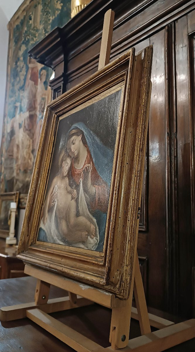 DIPINTO CON MADONNA E BAMBINO FINE XVIII SECOLO -photo-3