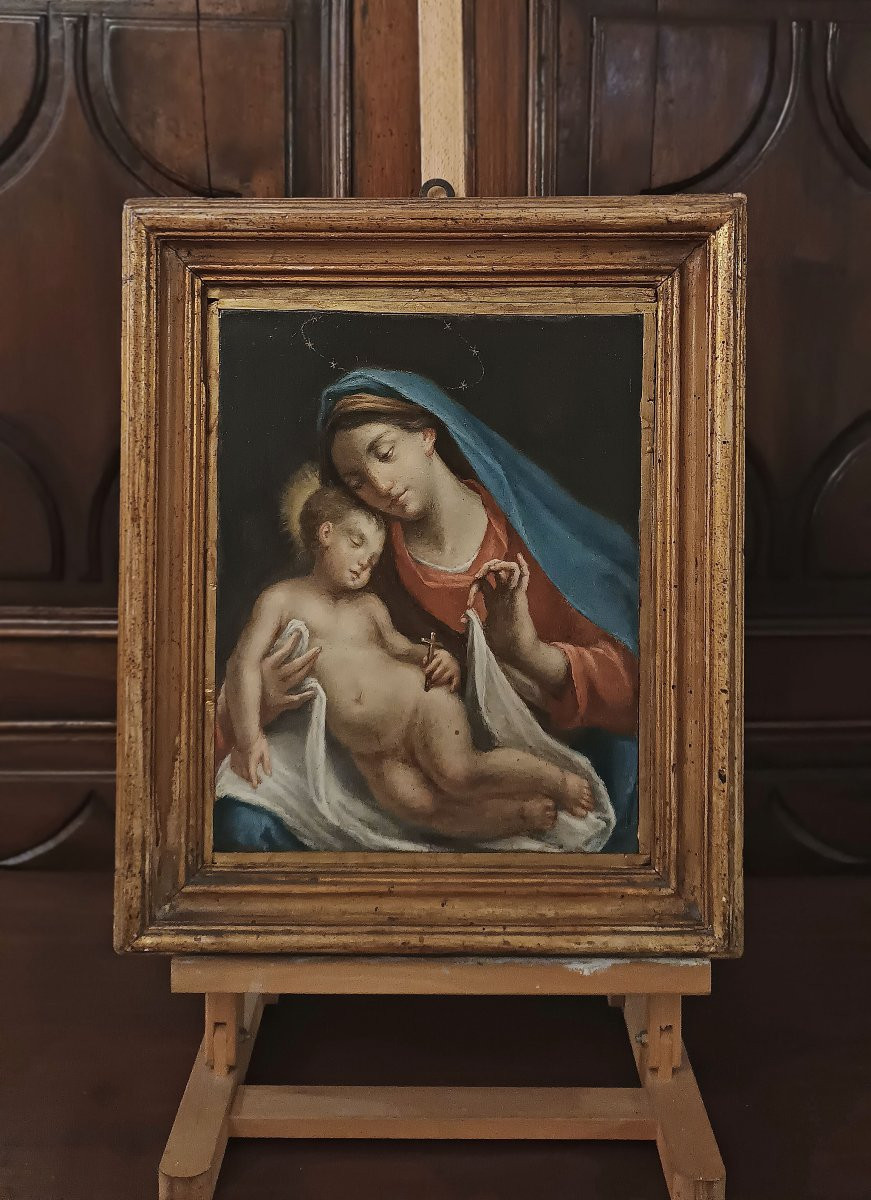 DIPINTO CON MADONNA E BAMBINO FINE XVIII SECOLO -photo-5