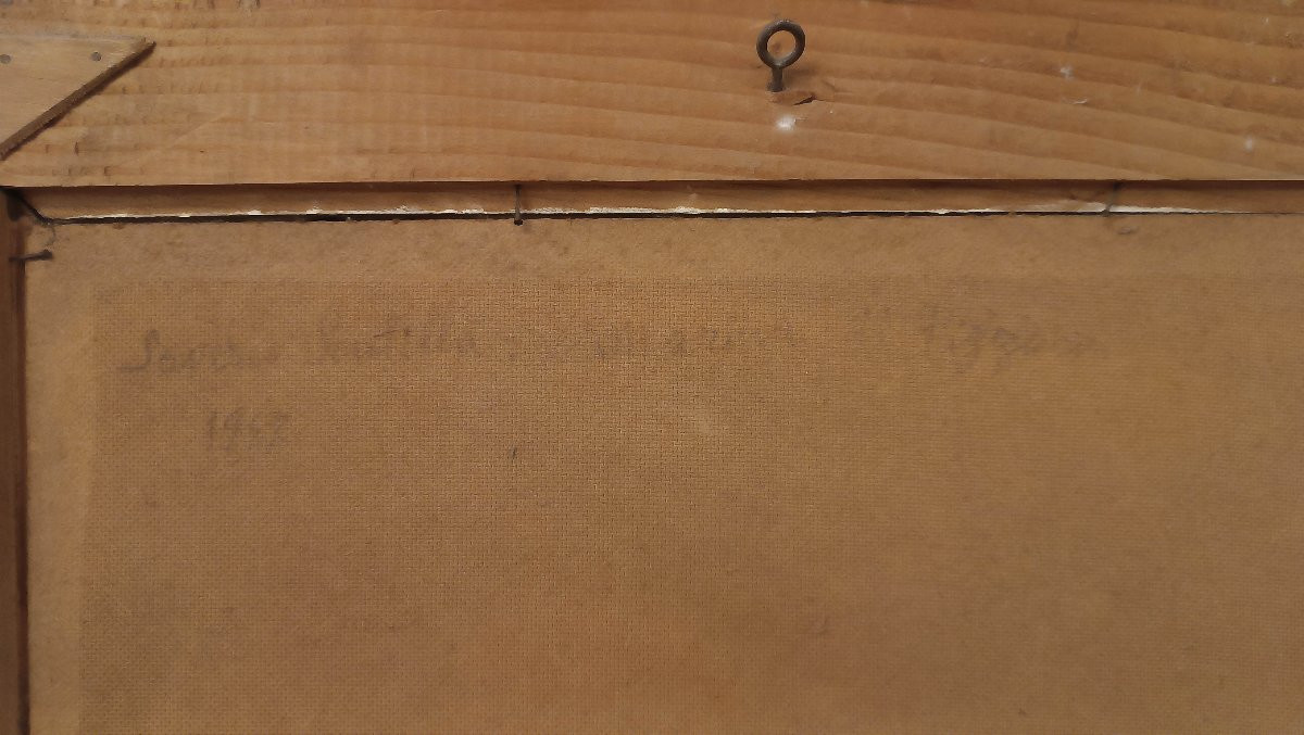 DIPINTO CON MARINA E BARCHE PRIMA META’ XX SECOLO-photo-6