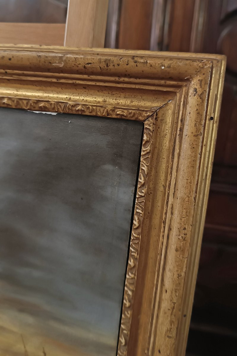 DIPINTO CON MARINA E TEMPESTA FINE XVIII SECOLO -photo-5