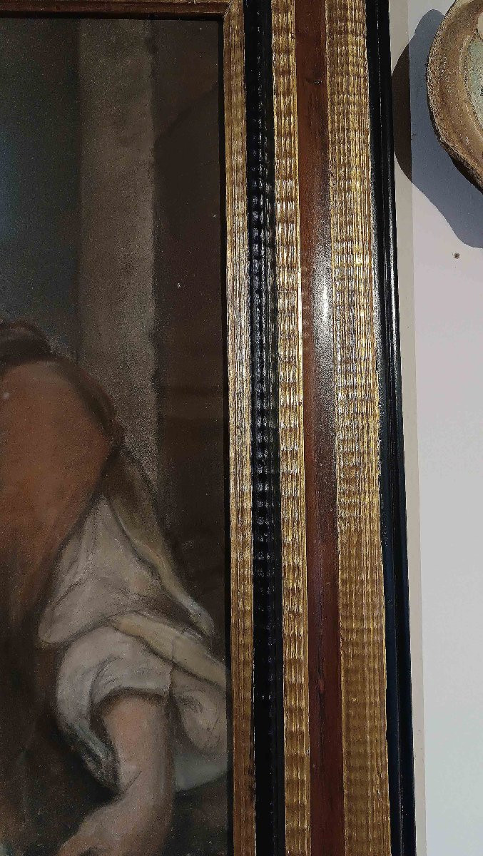 DIPINTO PASTELLO CON ALLEGORIA DELLA PRIMAVERA META’ XIX SECOLO -photo-4